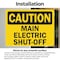 Signmission Main Electric Shut-Off Caution Sign, Vinyl Decal, 7in W x 5in L, 2PK OS-2PACK-CS-D-57-L-19202 - alternate 4